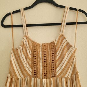 NWT Maxi Dress by Angie size M Striped Camel Color